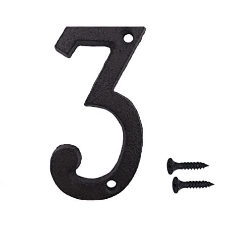 metal 3 house number screw base|3 Inch House Numbers.